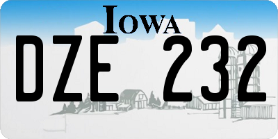 IA license plate DZE232