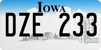 IA license plate DZE233