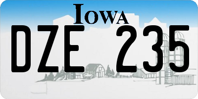 IA license plate DZE235