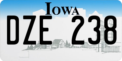 IA license plate DZE238