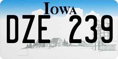 IA license plate DZE239