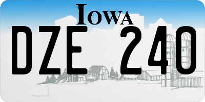 IA license plate DZE240