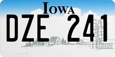 IA license plate DZE241