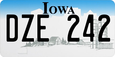 IA license plate DZE242