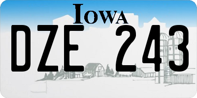 IA license plate DZE243