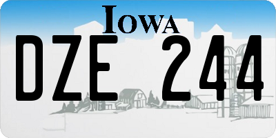 IA license plate DZE244
