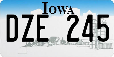 IA license plate DZE245