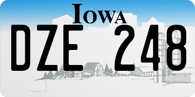 IA license plate DZE248