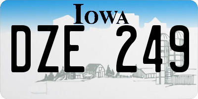 IA license plate DZE249