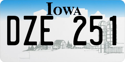 IA license plate DZE251
