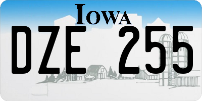 IA license plate DZE255