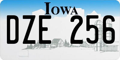 IA license plate DZE256
