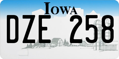 IA license plate DZE258