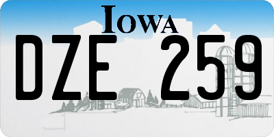 IA license plate DZE259