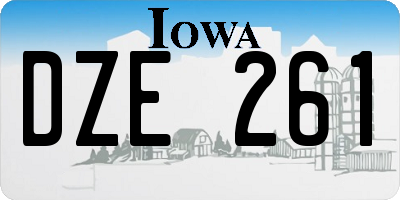 IA license plate DZE261