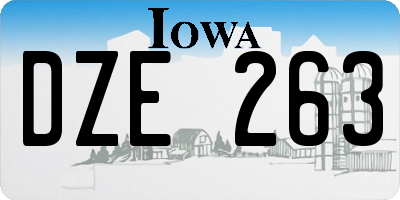 IA license plate DZE263