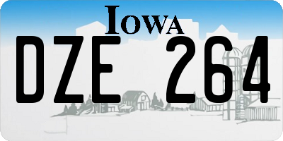 IA license plate DZE264
