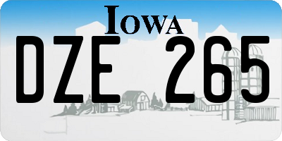 IA license plate DZE265