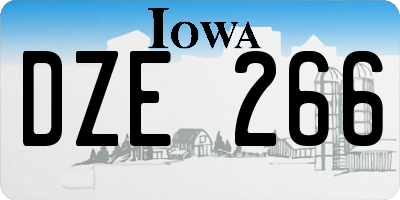 IA license plate DZE266