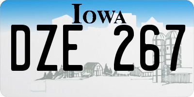 IA license plate DZE267