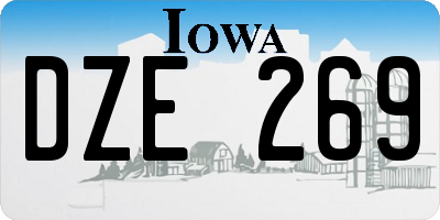 IA license plate DZE269