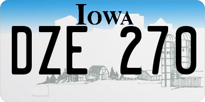 IA license plate DZE270