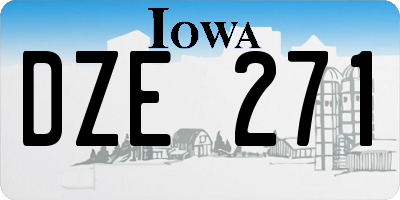 IA license plate DZE271