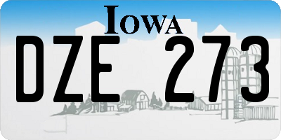 IA license plate DZE273