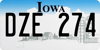 IA license plate DZE274