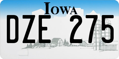 IA license plate DZE275