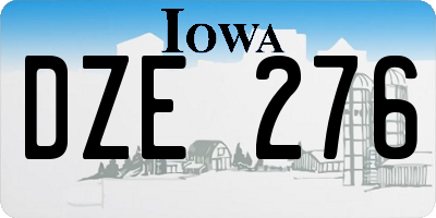 IA license plate DZE276