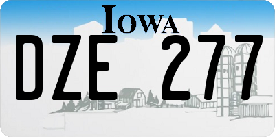 IA license plate DZE277