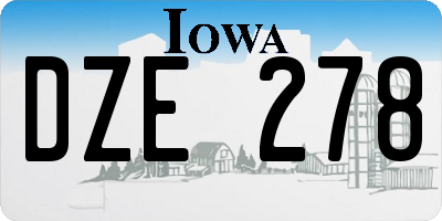 IA license plate DZE278