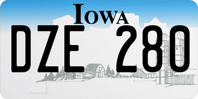 IA license plate DZE280