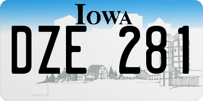 IA license plate DZE281