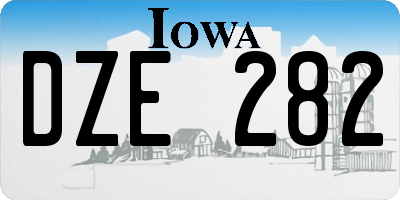 IA license plate DZE282