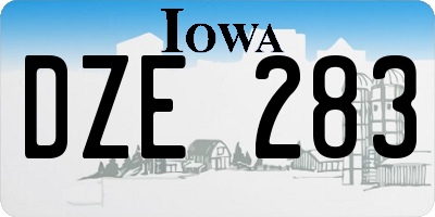 IA license plate DZE283