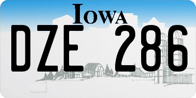 IA license plate DZE286