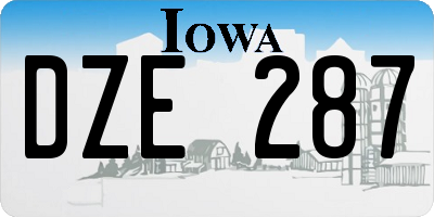 IA license plate DZE287