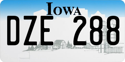 IA license plate DZE288