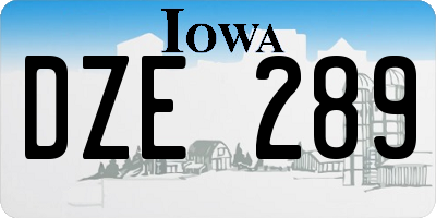 IA license plate DZE289