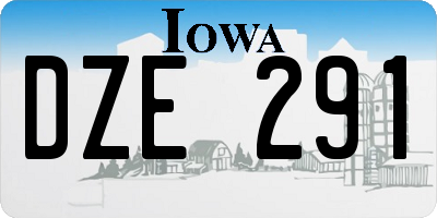 IA license plate DZE291