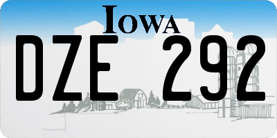 IA license plate DZE292