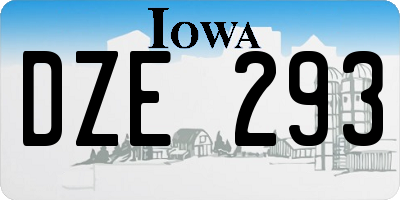 IA license plate DZE293