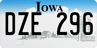 IA license plate DZE296