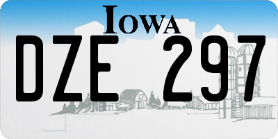 IA license plate DZE297