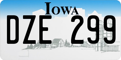 IA license plate DZE299