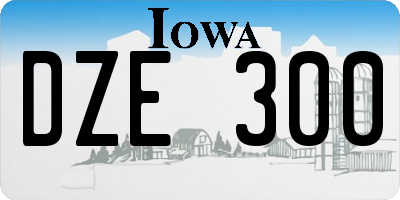 IA license plate DZE300