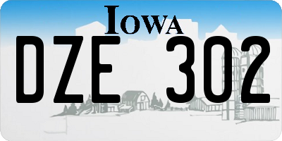 IA license plate DZE302