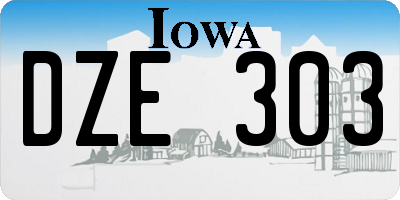 IA license plate DZE303